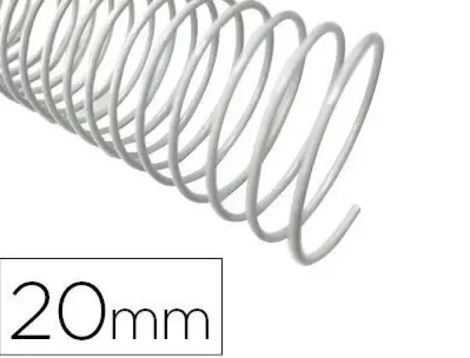 ESPIRAL METALICO Q-CONNECT BLANCO 64 5:1 20MM 1,2MM CAJA DE 100 UNIDADES