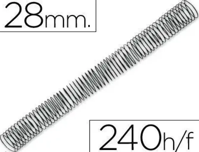 ESPIRAL METALICO Q-CONNECT 64 5:1 28MM 1,2MM CAJA DE 50 UNIDADES
