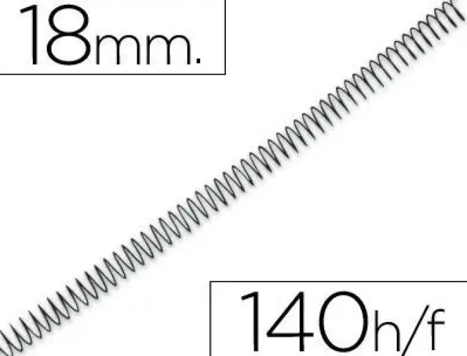 ESPIRAL METALICO Q-CONNECT 56 4:1 18MM 1,2MM CAJA DE 100 UNIDADES