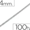 ESPIRAL METALICO Q-CONNECT 64 5:1 14 MM 1MM CAJA DE 100 UNIDADES
