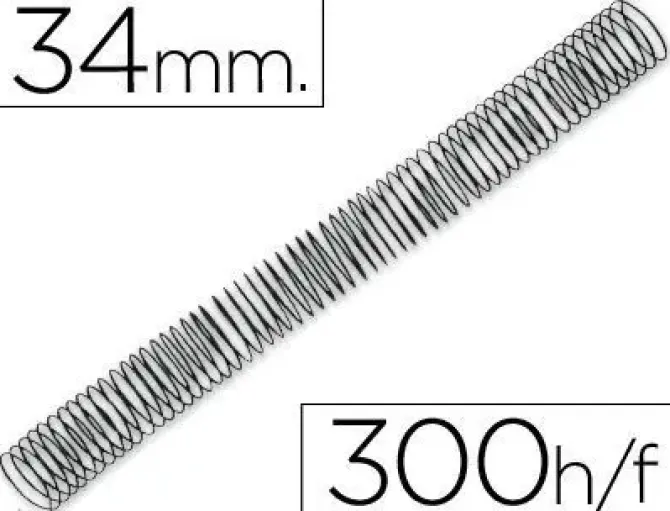 ESPIRAL METALICO Q-CONNECT 64 5:1 34MM 1,2MM CAJA DE 25 UNIDADES