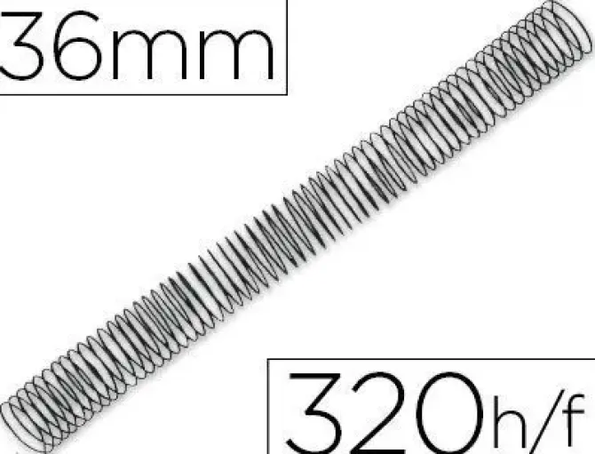 ESPIRAL METALICO Q-CONNECT 64 5:1 36MM 1,2MM CAJA DE 25 UNIDADES