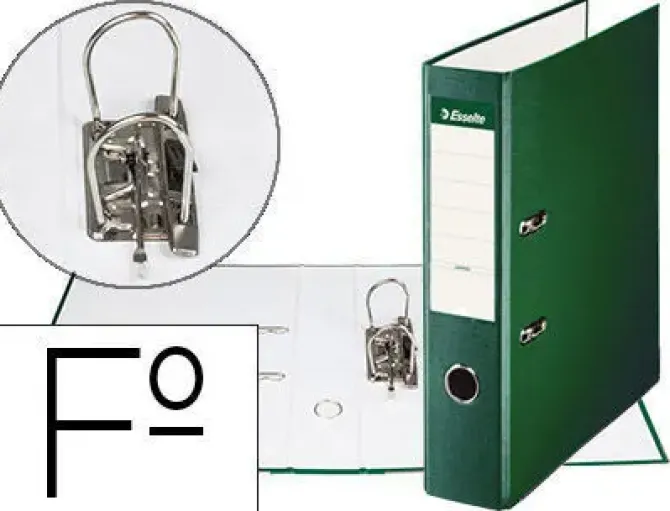 ESSELTE ARCHIVADOR DE PALANCA - FORMATO FOLIO - LOMO 75MM - CAPACIDAD PARA 500 HOJAS - COLOR VERDE