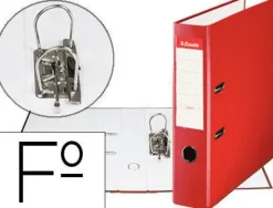 ESSELTE ARCHIVADOR DE PALANCA - FORMATO FOLIO - LOMO 75MM - CAPACIDAD PARA 500 HOJAS - COLOR ROJO