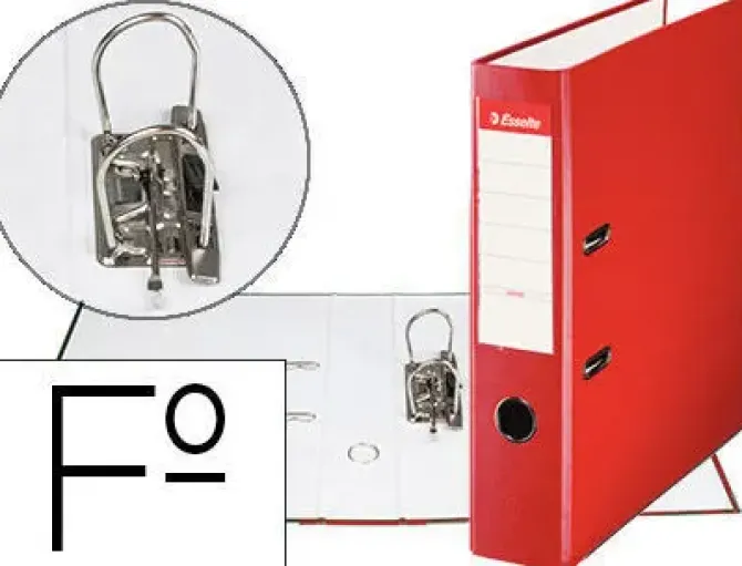 ESSELTE ARCHIVADOR DE PALANCA - FORMATO FOLIO - LOMO 75MM - CAPACIDAD PARA 500 HOJAS - COLOR ROJO