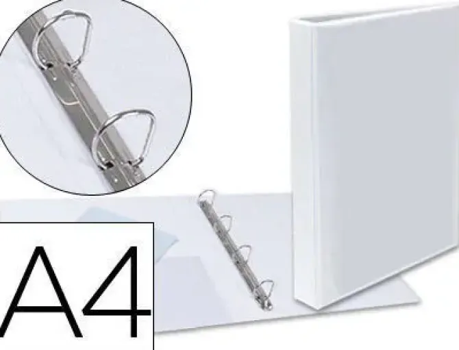 ESSELTE CANGURO PLUS CARPETA DE ANILLAS - FORMATO A4 - CAPACIDAD PARA 230 HOJAS - 4 ANILLAS DE 25MM - COLOR BLANCO