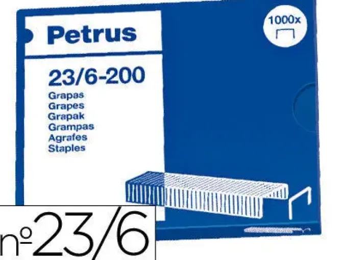 ESSELTE GRAPAS PETRUS N-23/6 CAJA 1000U 23600 MAK040089