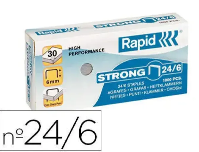 ESSELTE GRAPAS RAPID STANDARD 24/6 CAJA 1000U 24855600 MAK068939