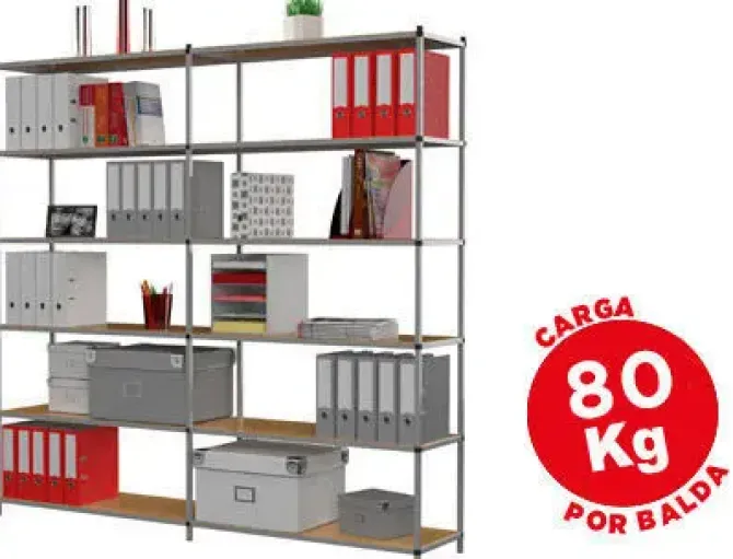 ESTANTERIA FAST-PAPERFLOW METALICA 6 ESTANTES 80 KG POR ESTANTE 200X100X35 CM MODULO ADICIONAL