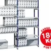ESTANTERIA FAST-PAPERFLOW METALICA AZUL 5 ESTANTES GRIS 180KG POR ESTANTE 900KG POR MODULO 200X100X35CM BASE