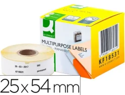 ETIQUETA ADHESIVA PERMANENTE Q-CONNECT KF18531 COMPATIBLE DYMO 11352 TAMAÑO 54X25 MM CAJA CON 500 ETIQUETAS