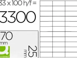 ETIQUETA ADHESIVA Q-CONNECT KF10640 TAMAÑO 70X25 MM FOTOCOPIADORA LASER INK.JET CAJA CON 100 HOJAS DIN A4