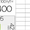 ETIQUETA ADHESIVA Q-CONNECT KF10655 TAMAÑO 105X42 MM FOTOCOPIADORA LASER INK-JET CAJA CON 100 HOJAS DIN A4