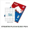 ETIQUETA PLUS A4 52,5X21MM 10HOJAS 560ETIQUETAS 035862