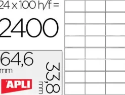 ETIQUETAS APLI A4 64,6X33,8/100H