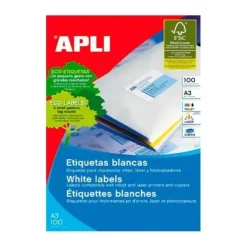 ETIQUETAS AUTOADHESIVAS APLI 297X420MM CANTOS RECT