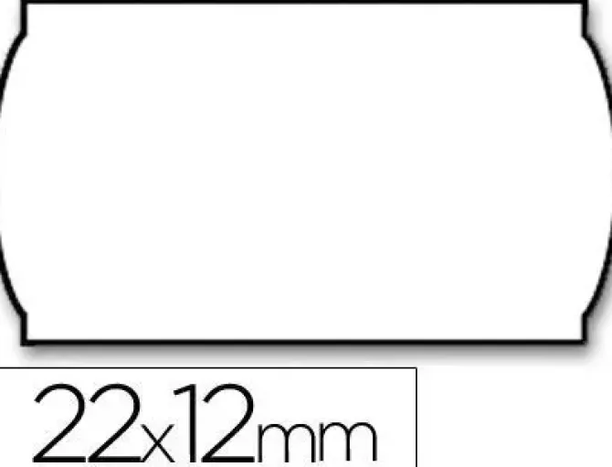 ETIQUETAS METO ONDULADAS 22X12 MM LISA REMOVIBLE BLANCA ROLLO 1500 ETIQUETAS