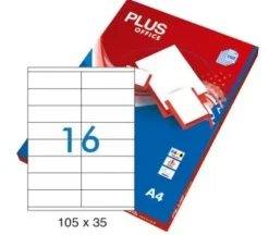 ETIQUETAS PLUS A4 105X35MM 10 HOJAS 160 ETIQUETAS 035854