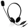 EWENT AURICULARES DE CHAT CON MICROFONO Y CONTROL DE VOLUMEN - CABLE DE 2M 1X JACK 3.5MM 4 PINES - COLOR NEGRO