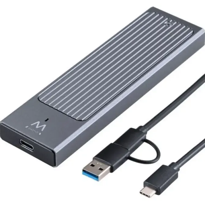 EWENT CAJA EXTERNA USB 3.2 USB-C - SSD, CABLE USB C-C Y USB C-A - COLOR NEGRO