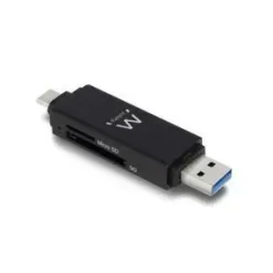 EWENT EW1075 LECTOR DE TARJETAS COMPACTO USB 3.2 GEN1 (USB 3.0) CON CONECTOR USB C Y USB A