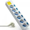 EWENT EW3932 REGLETA CON 6 TOMAS DE CORRIENTE - PROTECCION CONTRA SOBRETENSIONES - INTERRUPTORES INDIVIDUALES. COLOR BLANCO