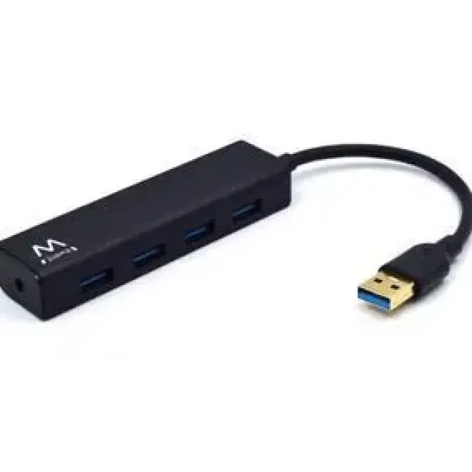 EWENT HUB USB3.2 GEN 1 USB-A DE 4 PUERTOS - ALIMENTADO POR USB - COLOR NEGRO