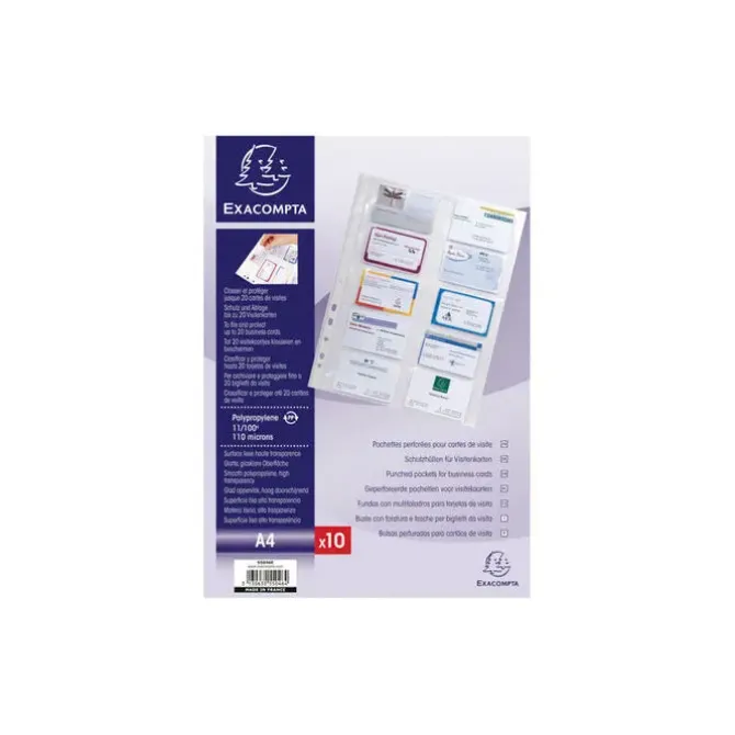 EXACLAIR FUNDA TARJETERO EXACOMPTA PP A4 10U 55046E MAK181056