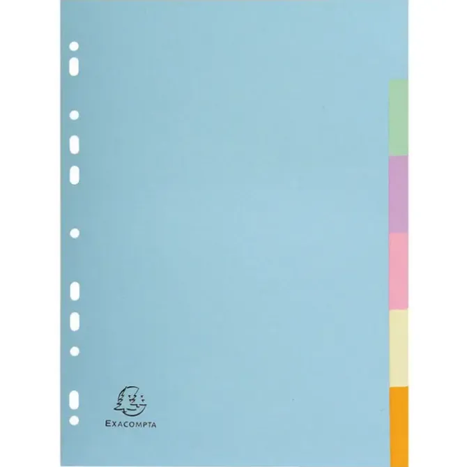 EXACLAIR SEPARADORES EXACOMPTA A4 6PEST PASTEL 1606E MAK180931