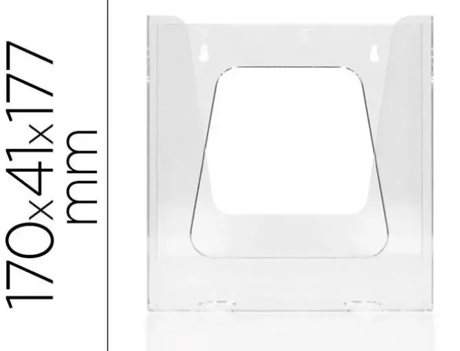 EXPOSITOR MURAL Q-CONNECT METACRILATO UN COMPARTIMENTO DIN A5 TRANSPARENTE 170X41X177 MM