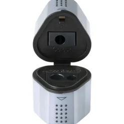 FABER-CASTELL TRIO GRIP 2001 SACAPUNTAS 3 EN 1 - PARA TAMAÑO ESTANDAR Y JUMBO - 2 DEPOSITOS INDEPENDIENTES - COLOR PLATA