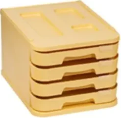 FAIBO MUEBLE PLASTICO 4 CAJONES AMARILLO PASTEL 1000M-35 28,5X37,5X23CM