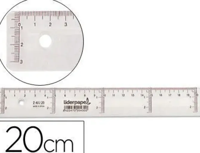 FAIBO REGLA DE PLASTICO PLANA TRANSPARENTE 20 CM REF. 41120 CS20425