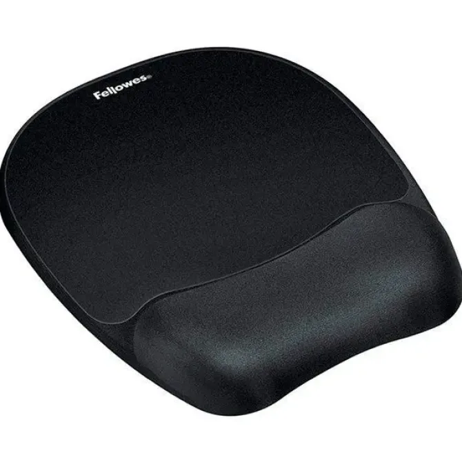 FELLOWES ALFOMBRILLA CON REPOSAMUÑECAS ESPUMA MEMORY FOAM - CONFORT EXCEPCIONAL - COLOR NEGRO
