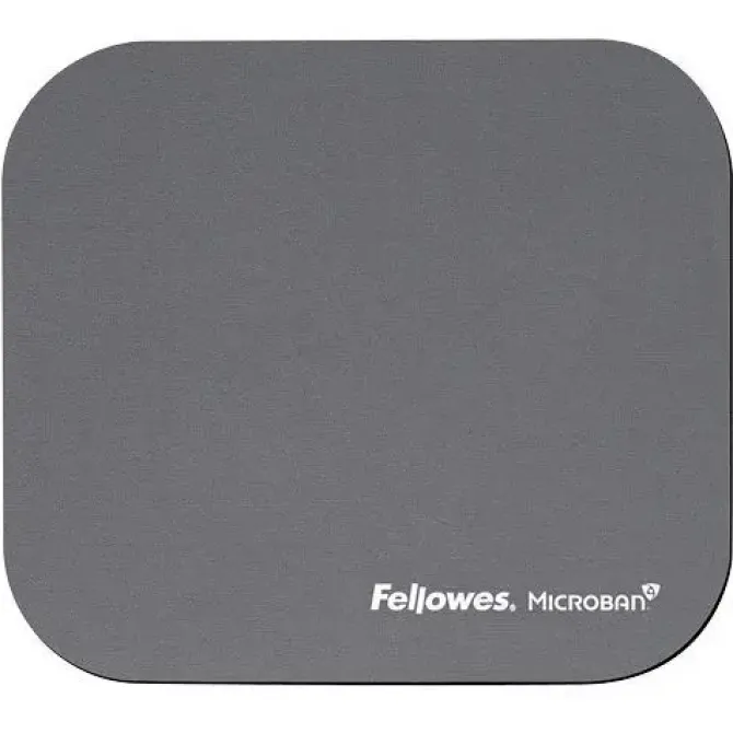 FELLOWES ALFOMBRILLA PARA RATON CON MICROBAN - PROTECCION ANTIBACTERIANA - BASE DE GOMA - 23.2X19.9CM - COLOR GRIS