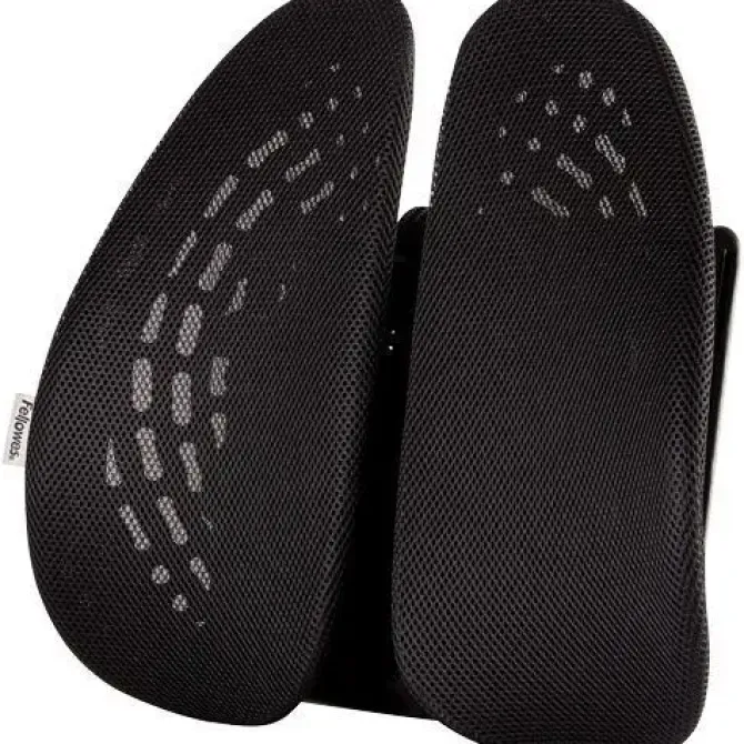 FELLOWES BACK ANGEL RESPALDO ERGONOMICO MOLDEABLE - AJUSTABLE EN 7 ALTURAS - ADAPTABLE A LA MAYORIA DE SILLAS - COLOR NEGRO