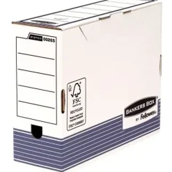 FELLOWES BANKERS BOX CAJA DE ARCHIVO DEFINITIVO 100MM A4 - MONTAJE AUTOMATICO FASTFOLD - CARTON RECICLADO CERTIFICACION FSC