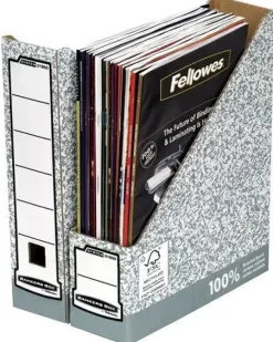 FELLOWES BANKERS BOX REVISTERO A4 80MM - MONTAJE MANUAL - CARTON RECICLADO CERTIFICACION FSC - COLOR GRIS