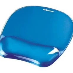 FELLOWES CRYSTAL ALFOMBRILLA CON REPOSAMUÑECAS DE GEL - RESISTENTE A LAS MANCHAS - 20X23CM - COLOR AZUL