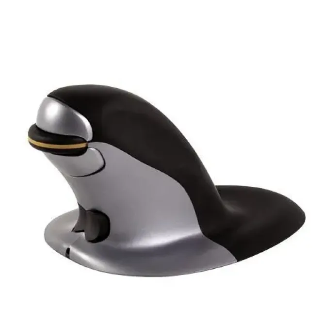 FELLOWES PENGUIN RATON INALAMBRICO ERGONOMICO VERTICAL AMBIDIESTRO - DESPLAZAMIENTO RAPIDO Y PRECISO - POSICION ERGONOMICA Y NATURAL - 1200DPI - TAMAÑO M