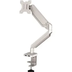FELLOWES PLATINUM SERIES BRAZO PARA MONITOR INDIVIDUAL - AJUSTABLE CON MUELLE DE GAS - 2 PUERTOS USB - SISTEMA DE GESTION DE CABLES - COLOR PLATA