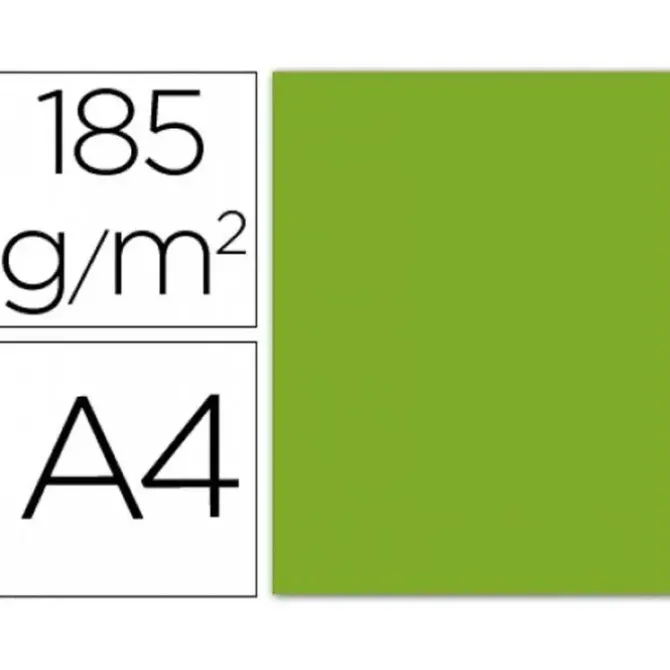 FILA CARTULINA GUARRO A4 185G VERDE MANZANA 200040171 MAK655406