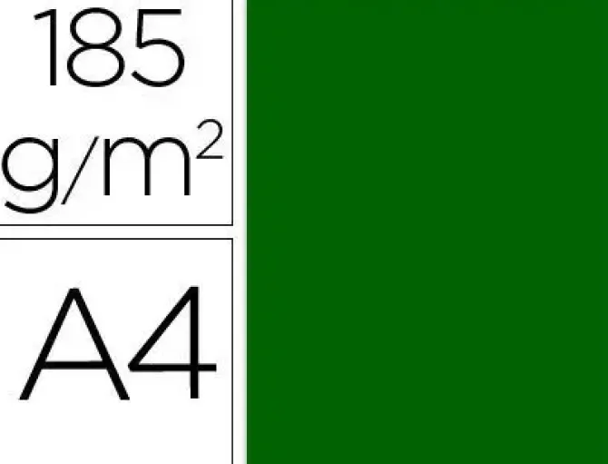 FILA CARTULINA GUARRO A4 185G VERDE BILLAR