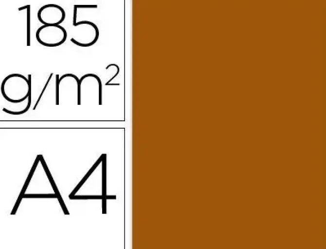 FILA CARTULINA GUARRO A4 185G MARRON 200040176 MAK655411