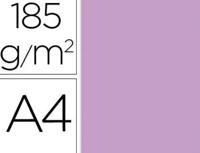 FILA CARTULINA GUARRO A4 185G LILA