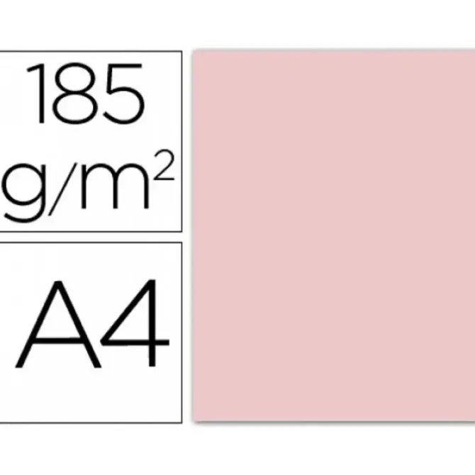 FILA CARTULINA GUARRO A4 185G ROSA