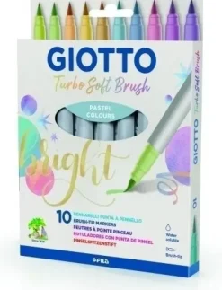 FILA ROTULADOR FIBRA GIOTTO TURBO SOFT BRUSH PASTEL ESTUCHE DE 10