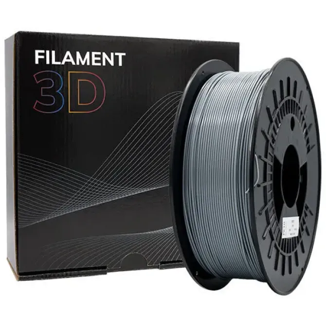 FILAMENTO 3D PETG - DIAMETRO 1.75MM - BOBINA 1KG - COLOR GRIS