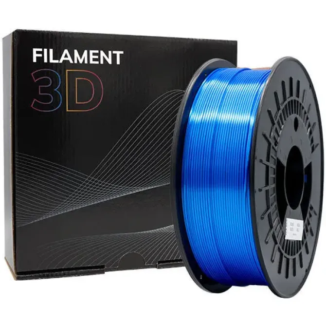 FILAMENTO 3D PLA SILK - DIAMETRO 1.75MM - BOBINA 1KG - COLOR AZUL