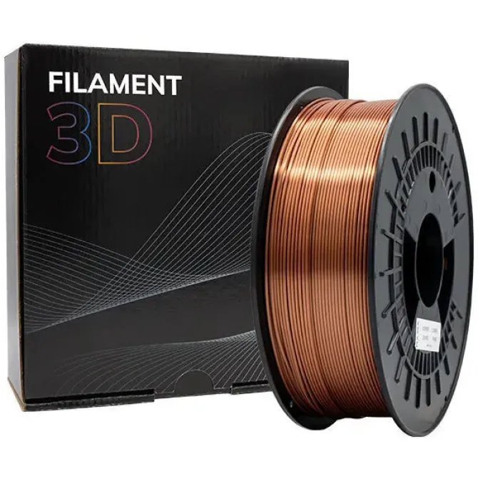FILAMENTO 3D PLA SILK - DIAMETRO 1.75MM - BOBINA 1KG - COLOR COBRE